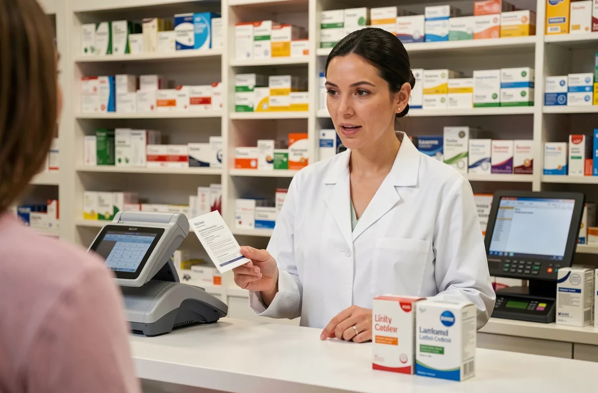Pharmacienne conseillant une patiente sur les solutions alternatives aux microlax en cas de constipation sévère